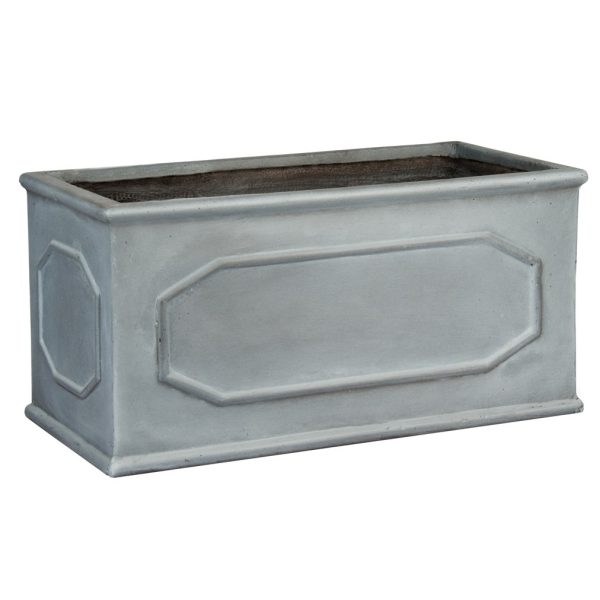 Faux Lead Chelsea Trough Light Stone Garden Planter W30 H30 L60 cm, 54 ltrs Cap.