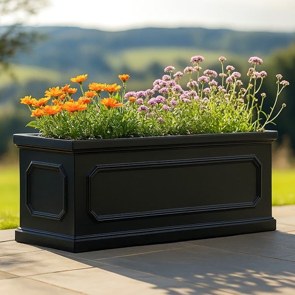 Faux Lead Chelsea Light Stone Trough Garden Planter W30 H30.5 L71 cm, 64 ltrs Cap.