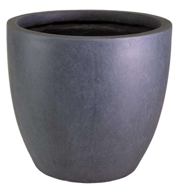 Dark Grey Washed Light Concrete Egg Garden Planter D35 H32 cm, 31 ltrs Cap.