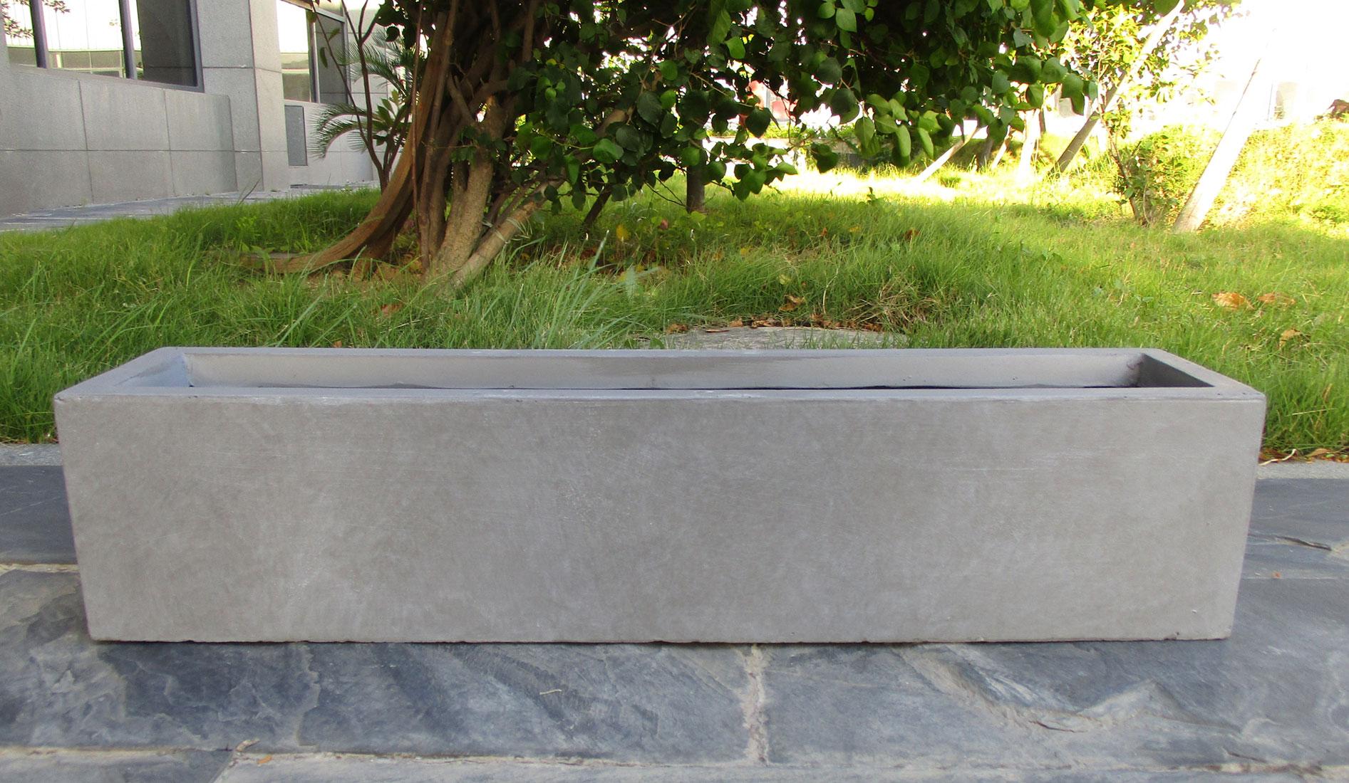 Window Box Light Concrete Grey Planter L80 W17 H17.5 cm, 24 ltrs Cap