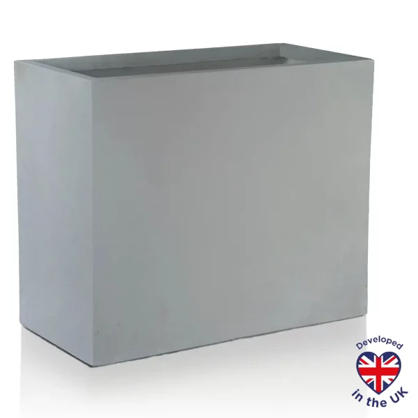 Light Concrete Grey Trough Garden Planter H40 L50 W20 cm, 40 ltrs Cap.