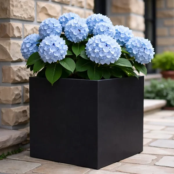 Square Box Black Light Concrete Garden Planter H30 L30 W30 cm, 27 ltrs Cap.