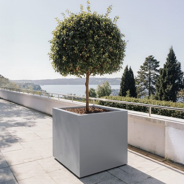 Square Box Grey Light Concrete Garden Planter H60 L60 W60 cm, 216 ltrs Cap.
