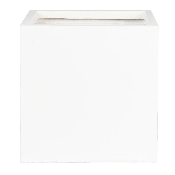 Square Box White Light Concrete Garden Planter H50 L50 W50 cm, 126 ltrs Cap.
