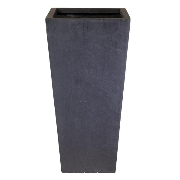 Tall Tapered Faux Lead Light Concrete Garden Planter H65 L32 W32 cm, 67 ltrs Cap.