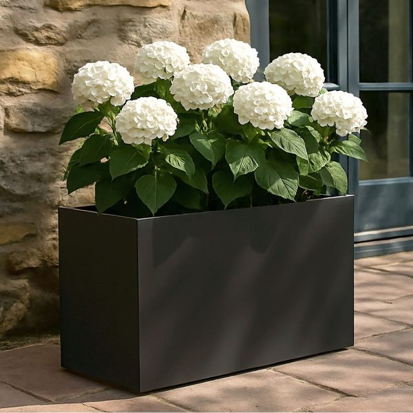 Black Light Concrete Trough Garden Planter H30 L65 W19 cm, 37 ltrs Cap.