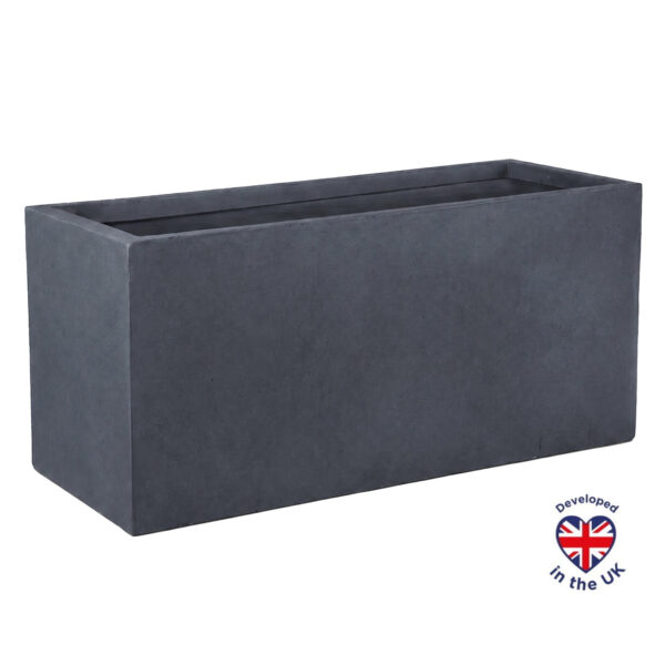 Patio Faux Lead Light Concrete Trough Garden Planter H51.5 L100 W36 cm, 185 ltrs Cap.
