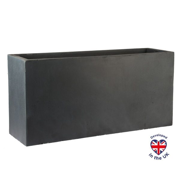 Faux Lead Light Concrete Trough Garden Planter H51.5 L100 W36 cm, 185 ltrs Cap.