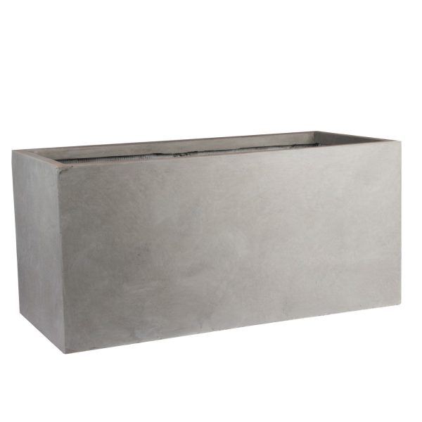Patio Light Concrete Grey Trough Garden Planter H51.5 L100 W36 cm, 185 ltrs Cap.
