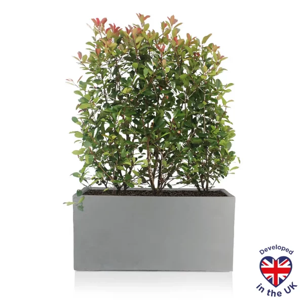 Grey Light Concrete Trough Garden Planter H30 L65 W19 cm, 37 ltrs Cap.