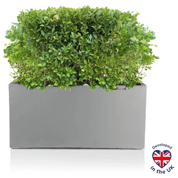 Light Concrete Grey Trough Garden Planter H41 L85 W26 cm, 91 ltrs Cap.