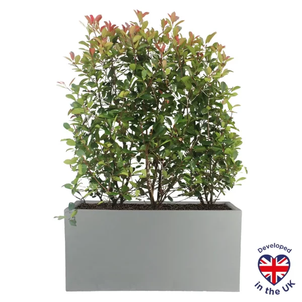 Grey Light Concrete Trough Garden Planter H37.5 L80 W37 cm, 111 ltrs Cap.