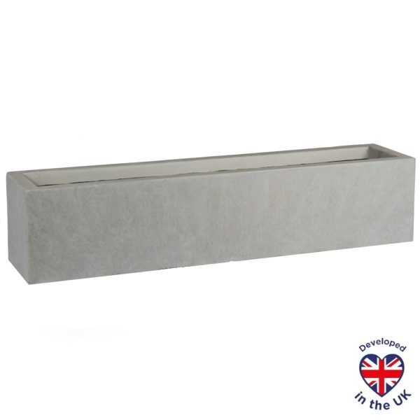 Window Box Light Concrete Grey Garden Planter L80 W17 H17.5 cm, 24 ltrs Cap.