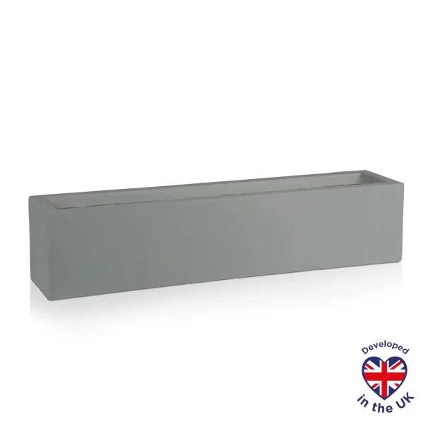 Window Box Light Concrete Grey Garden Planter L80 W17 H17.5 cm, 24 ltrs Cap.