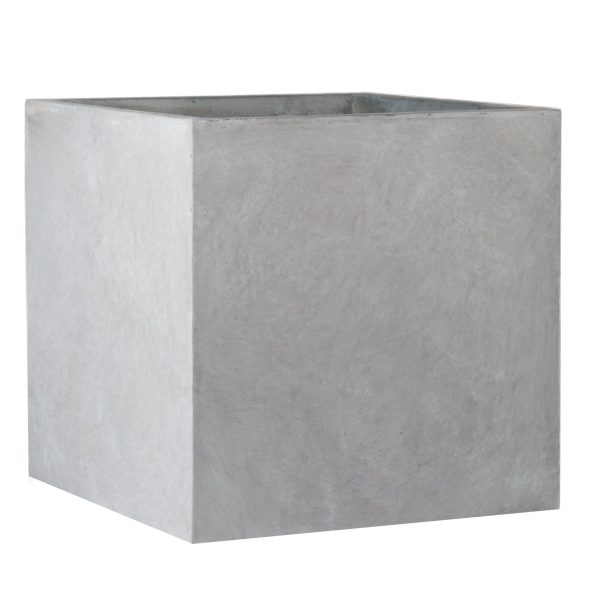 Square Box Grey Light Concrete Garden Planter H50 L50 W50 cm, 126 ltrs Cap.