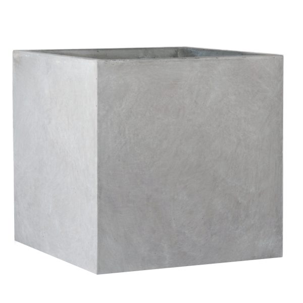 Square Box Grey Light Concrete Garden Planter H50 L50 W50 cm, 126 ltrs Cap.