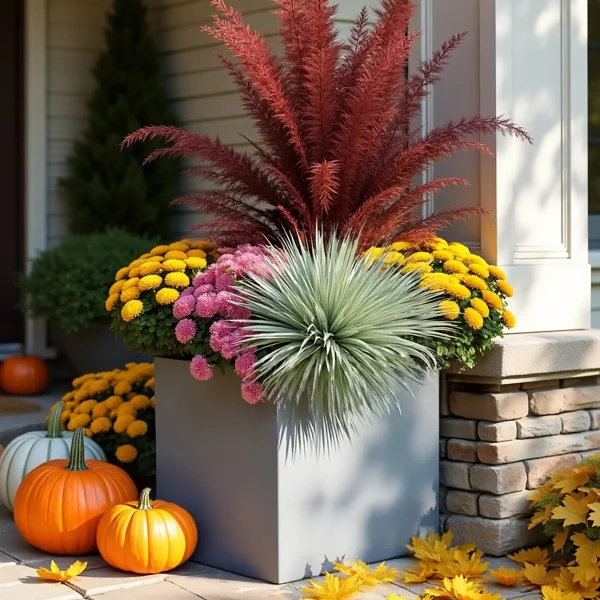 Square Box Grey Light Concrete Garden Planter H50 L50 W50 cm, 126 ltrs Cap.