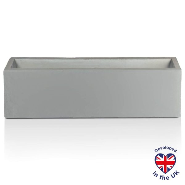 Window Box Light Concrete Grey Garden Planter L60 W17 H17.5 cm, 18 ltrs Cap.