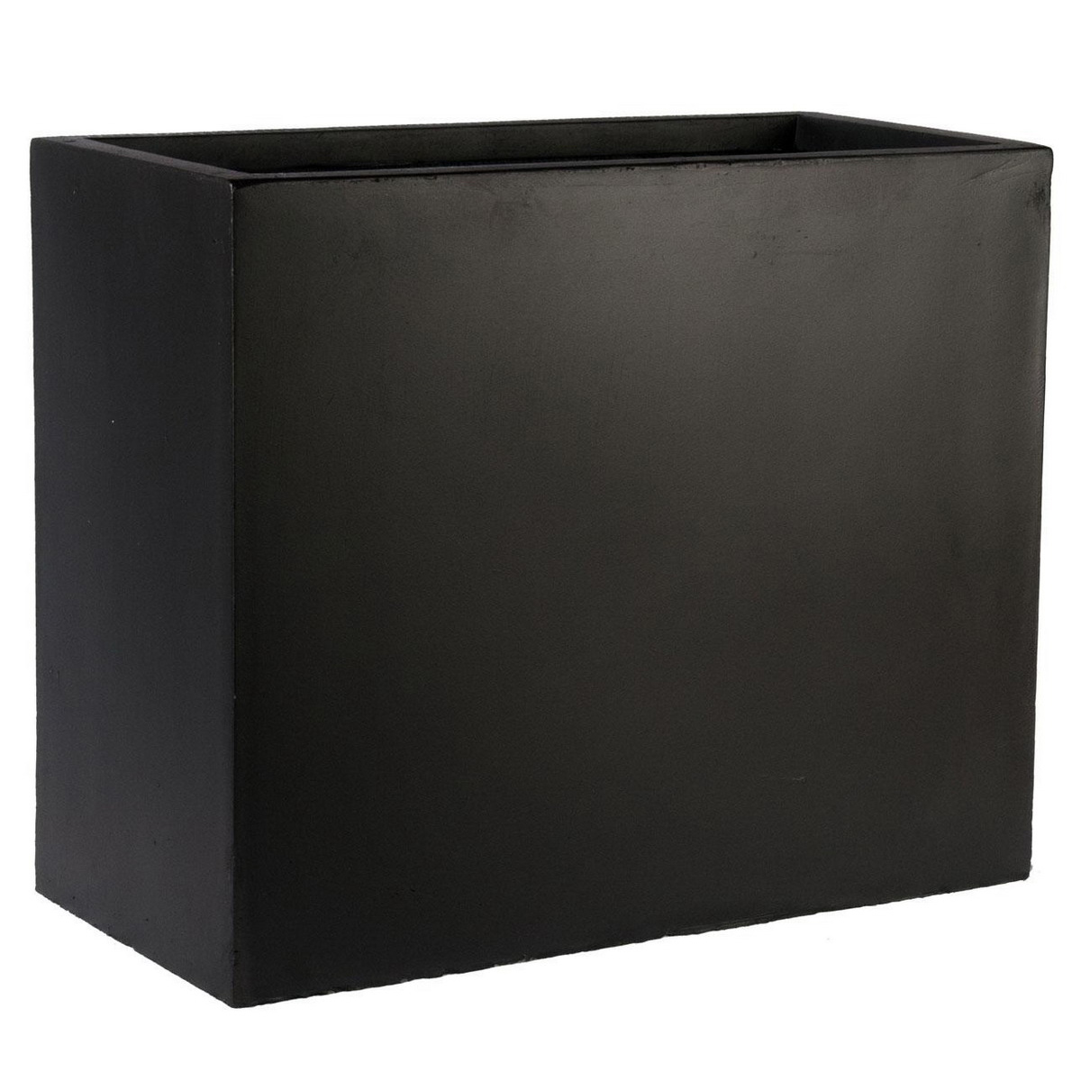 Raised Contemporary Light Concrete Black Trough Planter H40 L50 W20 cm