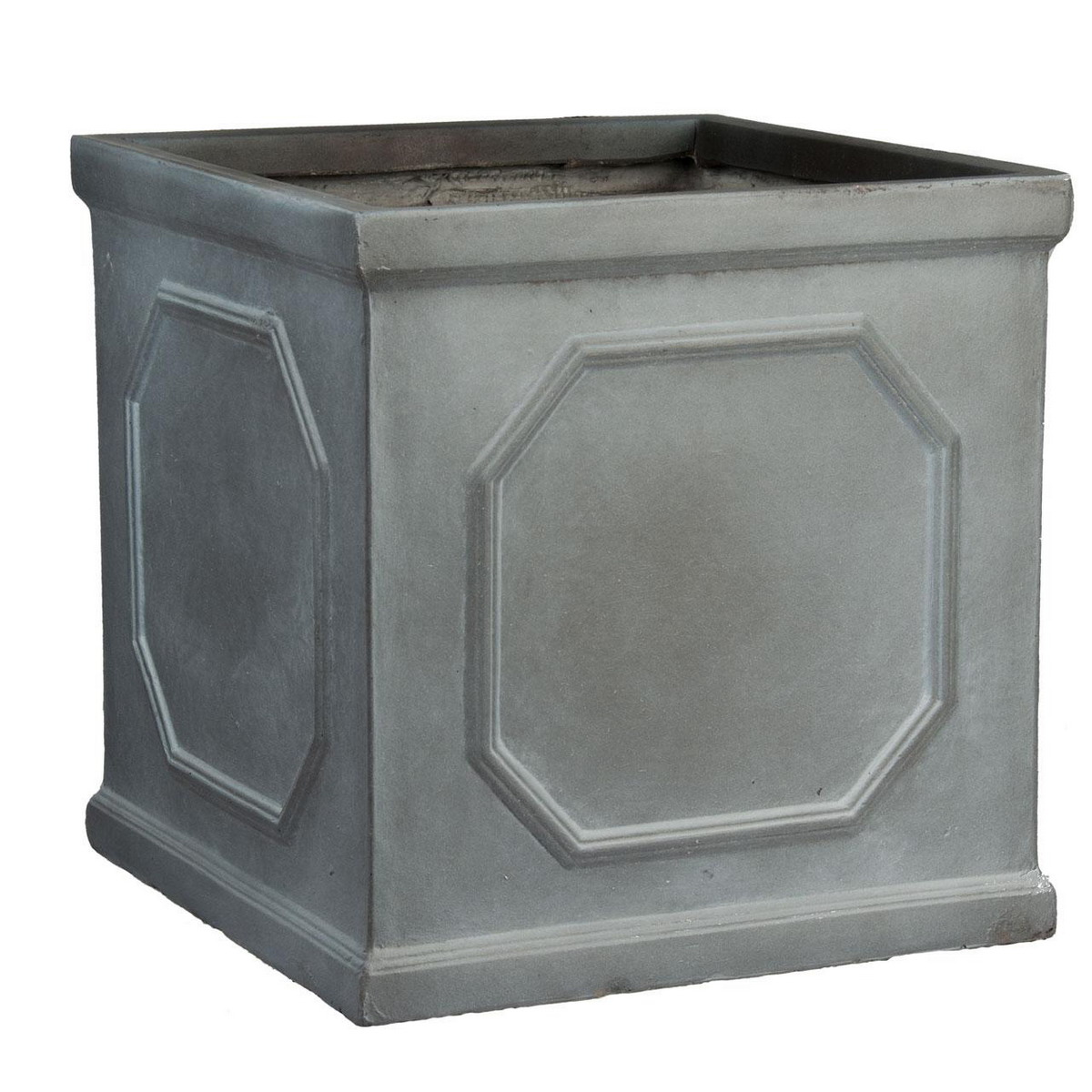 Faux Lead Chelsea Box Square Grey Light Stone Planter W22 H22 L22 cm ...