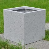 Square Box Contemporary Grey Marble Light Concrete Planter H50 L50 W50 cm