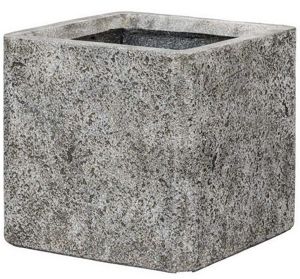 Square Weathered Stone Effect Grey Outdoor Planter H22 L22.5 W22.5 cm ...