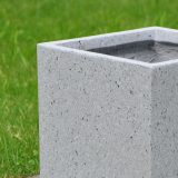 Square Box Contemporary Grey Marble Light Concrete Planter H21.5 L22.5 W22.5 cm