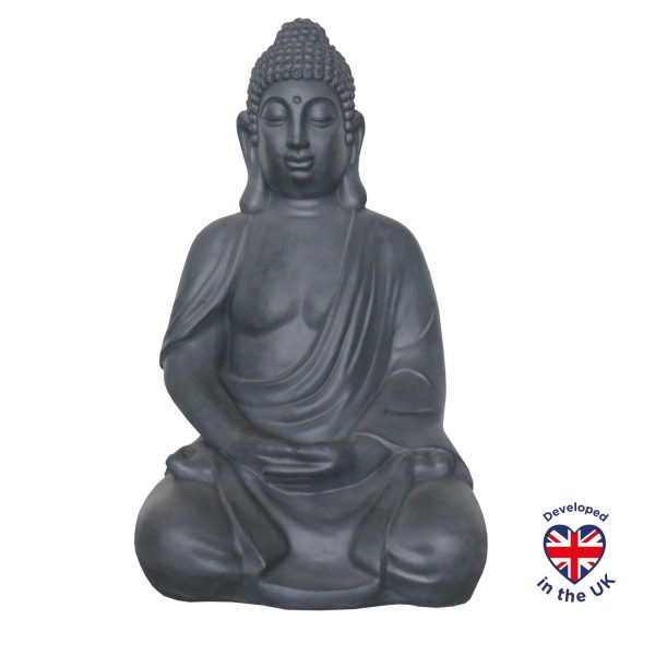 Sitting Buddha Grey Outdoor Statue L35.5 W26,5 H50.5 cm