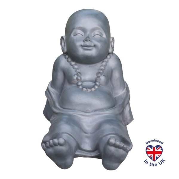 Resting Baby Monk Grey Outdoor Statue L31 W22,5 H26 cm