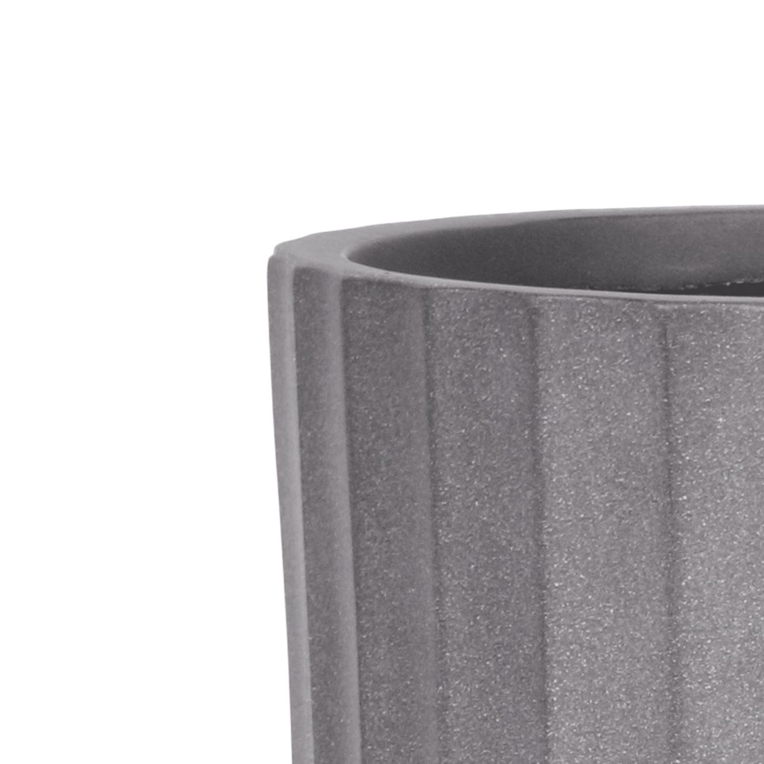 Modern Ribbed Taupe Cylinder Round Indoor Planter with Feet D24 H32 cm ...