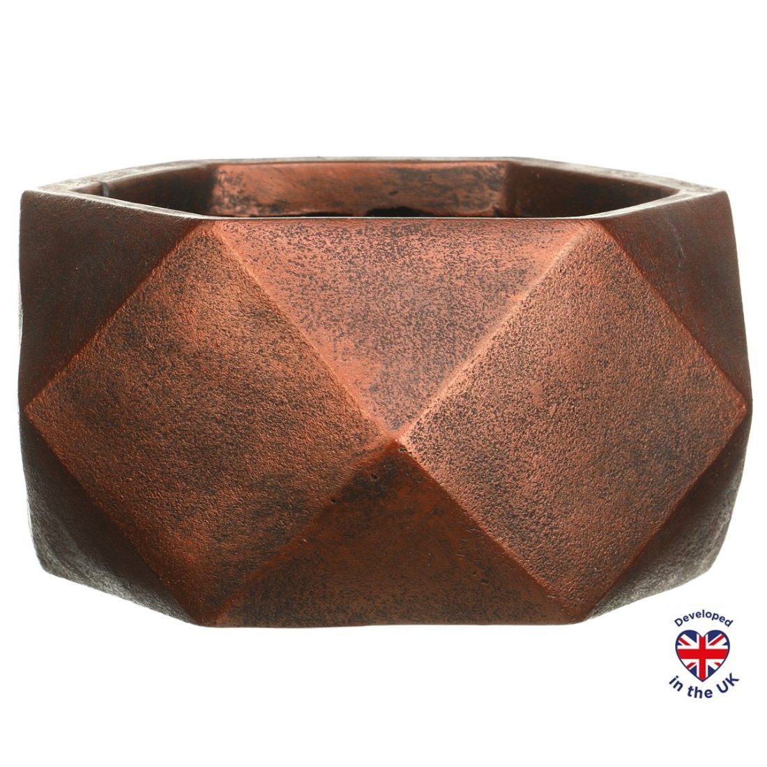 Geometry Pot Geometry Style Bronze Bowl Planter, Indoor Plant Pot D30 H15 cm, 10 ...