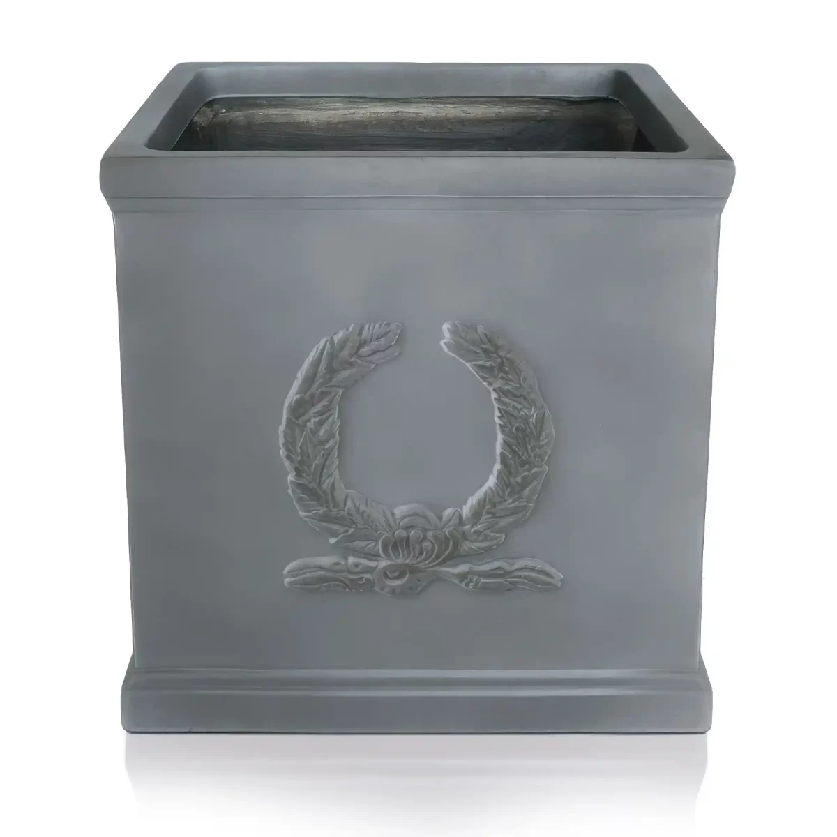 Faux Lead Kensington Box Square Grey Light Stone Garden Planter W30 H30 L30 cm, 27 ltrs Cap.