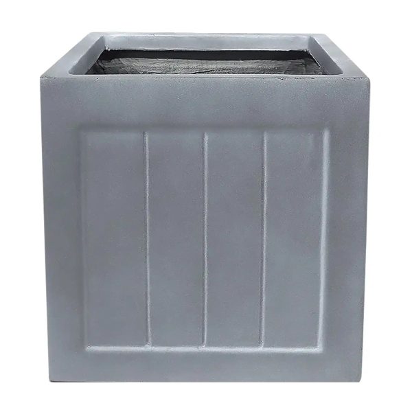 Faux Lead Regency Box Square Grey Light Stone Garden Planter W43 H45 L43 cm, 83 ltrs Cap.