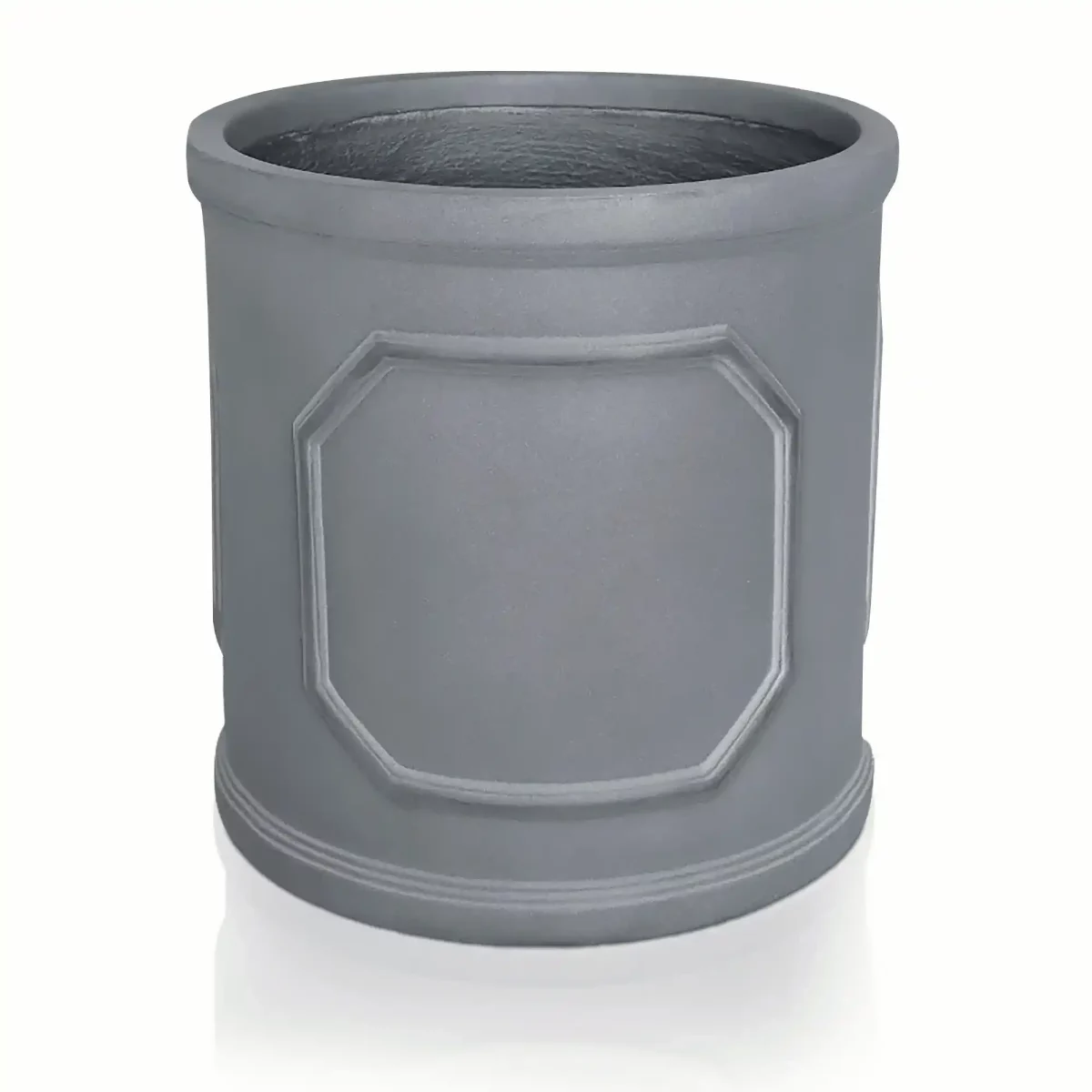 Faux Lead Chelsea Round Grey Light Stone Outdoor Garden Planter D30 H30 cm, 21 ltrs Cap.