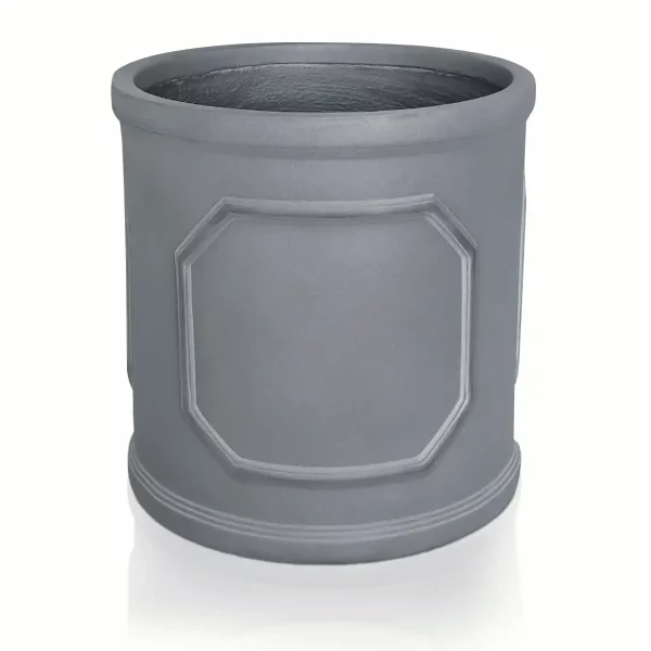 Faux Lead Chelsea Round Grey Light Stone Outdoor Garden Planter D30 H30 cm, 21 ltrs Cap.