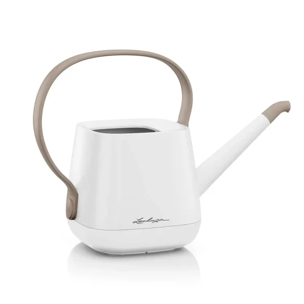YULA Watering Can for Houseplants, White and Taupe, 1.7 L
