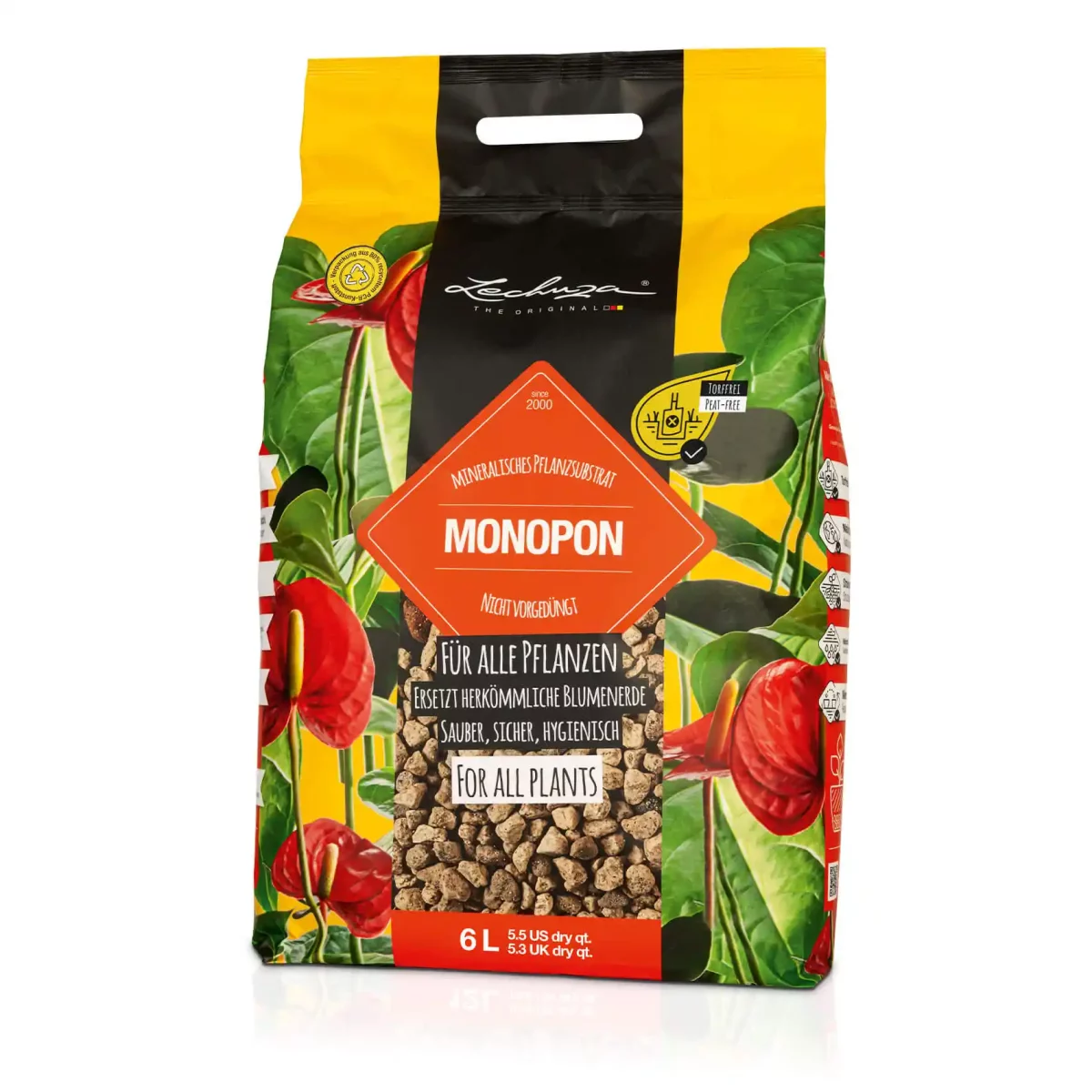 LECHUZA MONOPON Mineral Potting Mix, 6L