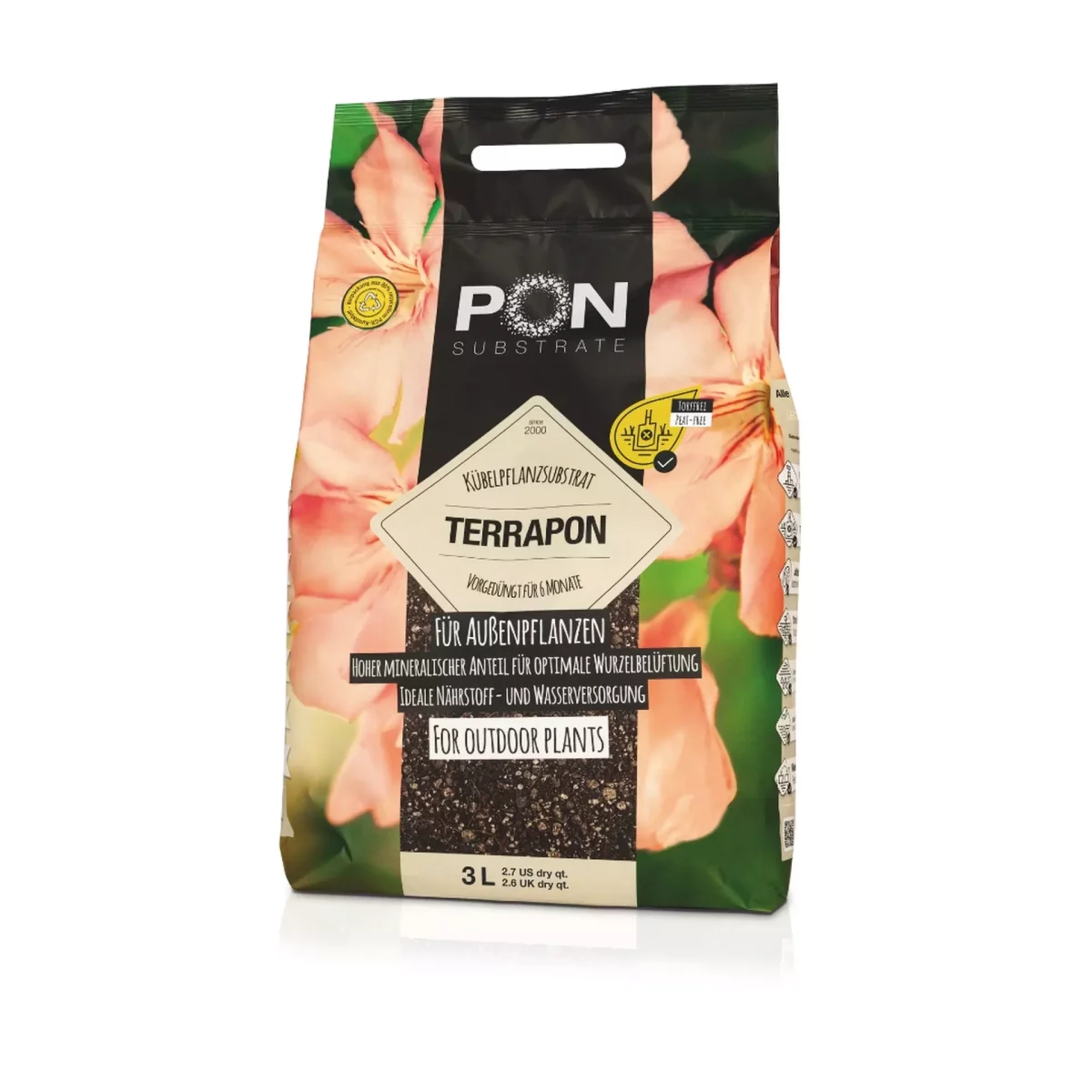 LECHUZA TERRAPON Organic Potting Mix, 3L