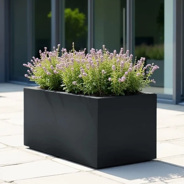 AXIS Anthracite Grey Fibreglass Large Trough Outdoor Planter, H50 L100 W50 cm, 250 ltrs Cap.