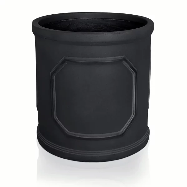 Faux Lead Chelsea Round Dark Grey Light Stone Outdoor Garden Planter D30 H30 cm, 21 ltrs Cap.