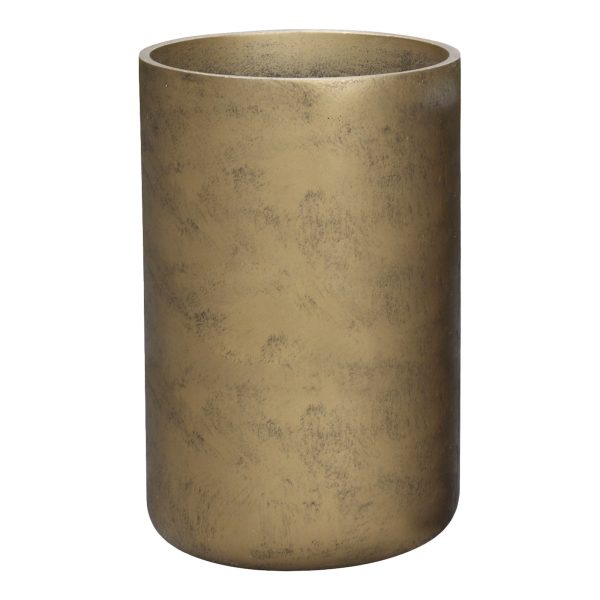 Gold Light Concrete Tall Round Planter, Indoor Plant Pot D26 H50 cm, 25 ltrs Cap.
