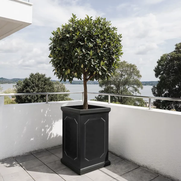 Faux Lead Chelsea Tall Square Dark Grey Light Stone Garden Planter H64 L31 W31 cm, 62 ltrs Cap.