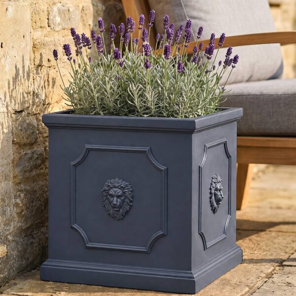 Faux Lead Georgian Square Garden Planter W36 H36 L36 cm, 48 ltrs Cap.